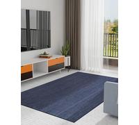Prakriti Rugs - Tappeto indiano fatto a mano, in iuta naturale, colore blu navy, per esterni, dimensioni 90 cm x 180 cm