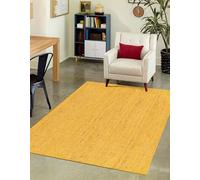 Prakriti Rugs - Tappeto indiano fatto a mano, in iuta naturale, colore giallo, per esterni, dimensioni 90 cm x 120 cm
