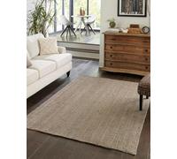Prakriti Rugs - Tappeto indiano fatto a mano, in iuta naturale, colore grigio, per esterni, dimensioni 60 x 60 cm
