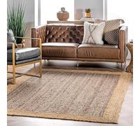 Prakriti Rugs - Tappeto indiano fatto a mano, interno in iuta naturale, grigio, per esterni, dimensioni 90 cm x 180 cm