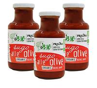 Pralina - Sugo pronto alle Olive, Passata di pomodoro bio per primi e secondi, Salsa pronta alle Olive, Linea "I Bio", 250 ml, 3 Pz