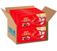 Praline di Cioccolato Extra con Ciliegia e Liquore, Incartati Singolarmente per mon cheri, Confezione T30 da 315g [BOX con 6 Confezioni]