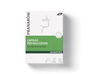 Pranarôm Aromaforce Capsule Inalazione Bio 15 capsule + Inalatore | Con ravintsara ed eucalipto globulus, dispositivo incluso per liberare il naso in inverno.
