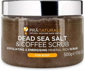 Pranaturals Scrub Corpo Rivitalizzante ai Sali del Mar Morto 500g, Esfoliante e Nutriente, Ricco di Minerali Naturali, Ideale per Tutti i Tipi di Pelle (Caffé)