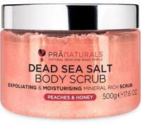 PraNaturals Scrub Corpo Sali del Mar Morto (Pesca e Miele) 500g Esfoliante | Nutriente, Ricco di Minerali Naturali, Ideale per Tutti i Tipi di Pelle