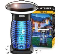 PRANITE Lampada Antizanzare Solare, 3500V Lampada Zanzare Senza Fili per esterni interni, ricaricabile USB, Zanzariera Elettrica Impermeabile per Giardino, Terrazza, Campeggio