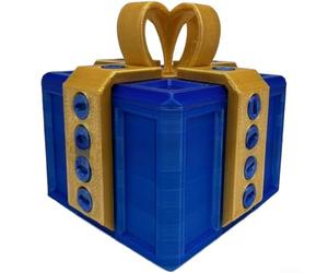 Prank Box 6 cm puzzle 3D meccanismo a vite sorpresa (blu dorato) | Meccanismo puzzle 3D, vite e parti rotanti, sfida interattiva, dimensioni compatte 6 cm, rivelazione a sorpresa