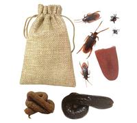 Prank Toys - Kit di scherzi 10 Pezzi | Giocattoli per Scherzo, Pratico Giocattolo per Scherzo, Falso Kit di scarafaggi realistici per Il Pesce di aprile, Scarafaggio, Mosca, Verme,