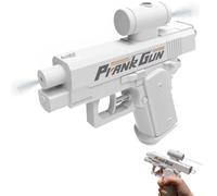 Prank Two-Way Water Gun, 2 in 1 Reverse Spray Water Pistol for Outdoor Fun Summer Pool Beach Toy, Front, Back Spray Compulsive Prank Gift (White)