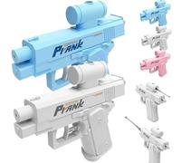 Prank Two-Way Water Gun, Prank Squirt Gun Can Spray from Front and Back, Reverse Water Guns, Prank Water Pistol, Creative Pranks Battle Toy Waters Guns Fight (White*Blue)