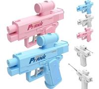 Prank Two-Way Water Gun, Prank Squirt Gun Can Spray from Front and Back, Reverse Water Guns, Prank Water Pistol, Creative Pranks Battle Toy Waters Guns Fight (Pink*Blue)