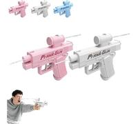 Prank Two-Way Water Gun, Water Gun Prank Can Spray from Front and Back, Pranky Squirt Guns for Swimming Pool Beach (pink+white)