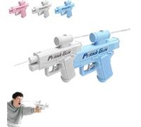 Prank Two-Way Water Gun, Water Gun Prank Can Spray from Front and Back, Pranky Squirt Guns for Swimming Pool Beach (blue+white)
