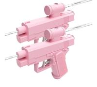 Prank Water Gun, 2pcs Inverted Water Guns, Two Way Water Gun, Inverted Water Toys for Summer Outdoor, Garden, Yard, Pool and Party (Rosa)