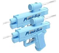 Prank Water Gun, Reverse, 2pcs Inverted Water Guns, Two-Way Water Gun, Toys for Summer Outdoor, Garden, Backyard, Pool and Party (Blu)