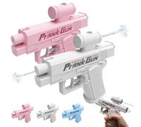 Prank Water Gun - Scherzo Squirt Gun può spruzzare davanti e dietro, scherzo pistole ad acqua bidirezionali per gli amanti degli scherzi (rosa + bianco)