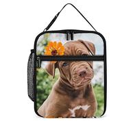 Pranzo al sacco isolato Adorabile cucciolo affascinante Piccola borsa per il pranzo Bel cane Fiore Termico riutilizzabile Pranzo da lavoro Cooler per uomo Donna Ufficio