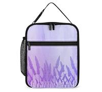 Pranzo al sacco isolato Lavanda dell' Piccola borsa per il pranzo per adulti Primavera Fiori viola Termico riutilizzabile Pranzo da lavoro Borsa termica per uomo Donna Ufficio