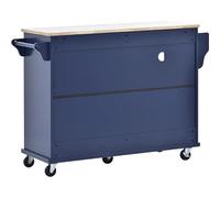 Pranzo Carrello for cucina ad isola con mobiletto portaoggetti | e due ruote bloccabili, for la cucina,(Blue)