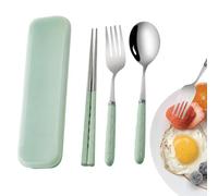 Pranzo Utensil - Stainless Steel, 7,28 x 1,5 in Cutlery - Set portatile da viaggio Silverware | Compact Storage Box Dining Kiet With Case | For Home Wedding Party Picnic Outdoor College Travel Daycare