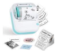 PRAOAHEI Stampante per etichette, mini stampante adesiva con 1 rotolo di carta