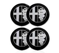 PRAOFRT 4 Pezzi 60mm Fregi Stemma Compatibili con Alfa Romeo Auto Logo Per Cofano Anteriore e Posteriore Emblema Stemmi in Metallo,A