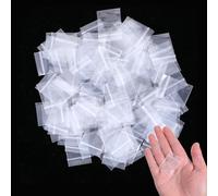 Prasacco 100 piccoli sacchetti di plastica, 4 x 3 cm, piccoli sacchetti di plastica, trasparenti, riutilizzabili, per anelli, orecchini, caramelle, foglie di tè, charm, pillole