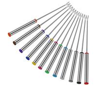 Prasacco 12 forchette per fonduta, 24 cm, in acciaio inox, con manico resistente al calore, per formaggio, cioccolato, fonduta, arrosto, carne