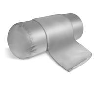Prasacco 2 federe per cuscino cervicale, 41 x 15 cm, per cuscino cervicale, in finta seta, colore grigio scuro, con chiusura lampo, per cuscini in memory foam e rulli per il collo