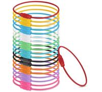 Prasacco 20 pezzi portachiavi corda metallica 15 x 1,5 cm in acciaio inox colorato morbido portachiavi con chiusura a vite, portachiavi multifunzione per bagagli, chiavi, ciondolo, multicolore, 15.5