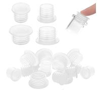 Prasacco 20 tappi per sale e pepe, tappi in plastica per sale e pepe, tappo di ricambio trasparente per vasi, bottiglie e tubi (0,63 pollici)