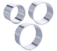 Prasacco 3 tagliapasta rotonda per biscotti in acciaio inox 8/7/6 cm argento formine rotonde con bordi arrotolati, strumenti per la cottura fai da te per dolci, fondente, torte, ciambelle, biscotti