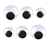 Prasacco 6 adesivi per occhi oscillanti, autoadesivi, grandi, 5/8/10 cm, rotondi, in plastica, autoadesivi, per decorazioni fai da te, scrapbooking, fai da te (nero e bianco)