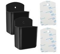 Prasacco Confezione da 2 supporti universali per telecomandi, autoadesivi per TV, condizionatore d'aria, supporto da parete, organizer da parete, portapenne, per casa, ufficio, scuola (nero)