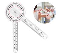 Prasacco Goniometro da 30 cm, goniometro in plastica trasparente con righello angolare ortopedico a 360 gradi goniometro goniometro per goniometro goniometro per nastro di misurazione del corpo