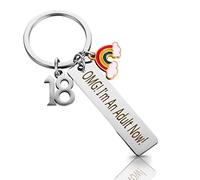 Prasacco Portachiavi 18° compleanno ragazza/ragazzo regalo, acciaio inossidabile OMG! ormai sono maggiorenne! Portachiavi 18° compleanno portachiavi regalo Fort Best Friend regalo di Natale