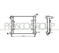 PRASCO FD008R002 Radiatore motore per FORD KA (RU8) per FIAT 500 (312)