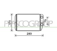 PRASCO FT930H001 Scambiatore calore per riscaldamento abitacolo