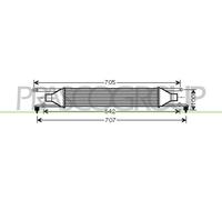 PRASCO Ladeluftkühler per Fiat Grande Punto 1.3 D Multijet Alfa Romeo Mito