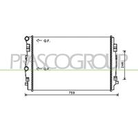 PRASCO Radiatore Acqua Motore Alluminio per VW Passat Variant 3G5 CB5 Golf