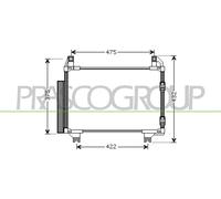 PRASCO TY325C001 Condensatore climatizzatore per TOYOTA Yaris Hatchback (P9) con