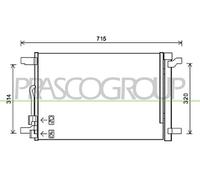 PRASCO VG400C001 Condensatore climatizzatore per VW TIGUAN (AD1) Touran (5T1)