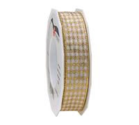 Prasent Nastro per Pacchi Natalizi Decoro Bianco Oro 25mmx20mt 6662520634