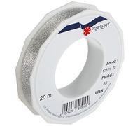 Prasent - Wien, Nastro in Tessuto Metallizzato, 15 mm - 20 m, Colore: Argento