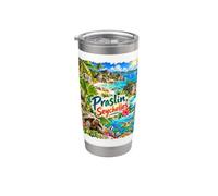 Praslin, Seychelles, pappagalli neri della foresta di palme dell'UNESCO Bicchiere termico in acciaio inox doppia parete