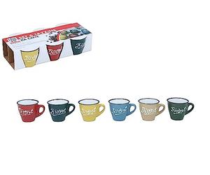 Pratesi CONF.6 TAZZE CAFFE ML.100 ASS. *STONEWARE DM6,5XH6