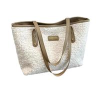 Pratica borsa a tracolla in peluche per il trasporto essenziale in un colore solido borse sotto le ascelle borsa per la città alla moda donna borsa a tracolla alla moda, B, One Size