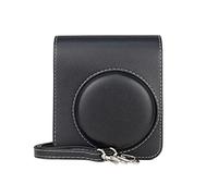 Pratica borsa a tracolla per fotocamera da donna e uomo, in pelle PU, borsa a tracolla per fotocamera Mini40, con cerniera, Nero