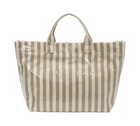 Pratica borsa con manico superiore in PVC e tela trasparente a righe per chiusura rapida essenziale borsa per laptop ideale per uso quotidiano, cachi, Medium