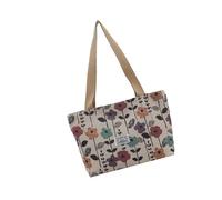 Pratica borsa oversize con motivi culturali Design amichevole di lavoro Tasche interne multiple Maniglia comoda Borsa di tela cinese di grande capacità, Beige, One Size